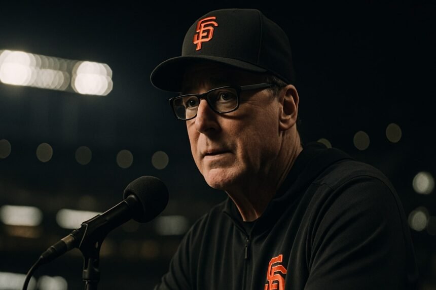 Close-up of a baseball on the mound with stadium lights blurred in background